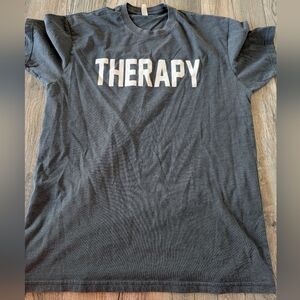 NEXT LEVEL APPAREL Graphic Tee Therapy Dark Gray Unisex Men's Size M Women's L